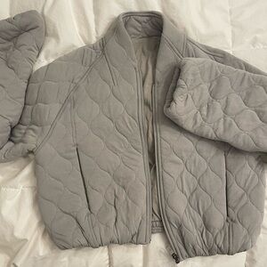 lululemon athletica Quilted Light Grayish sage Zip-Front Jacket